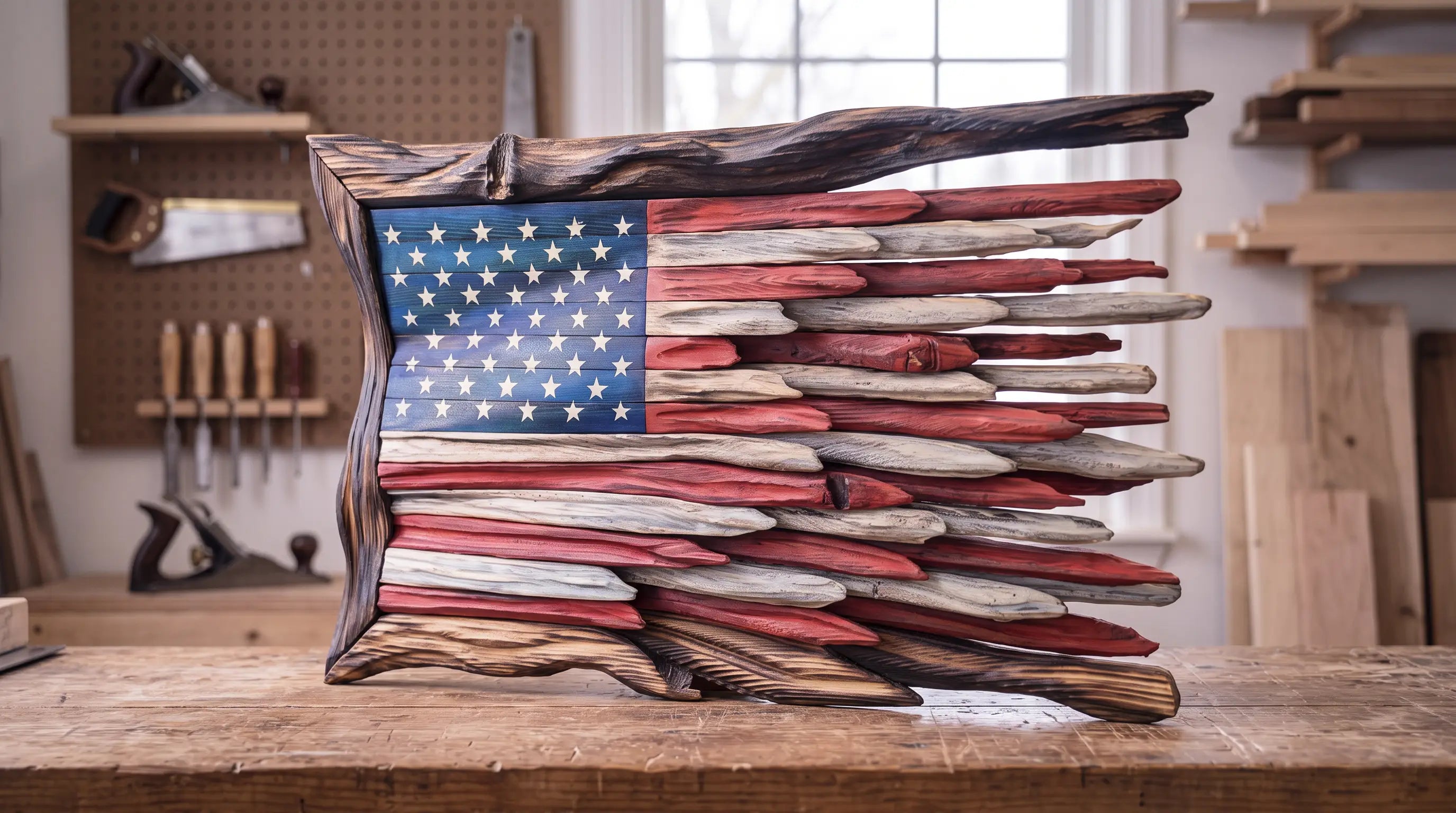 The Rugged American Wood Flag