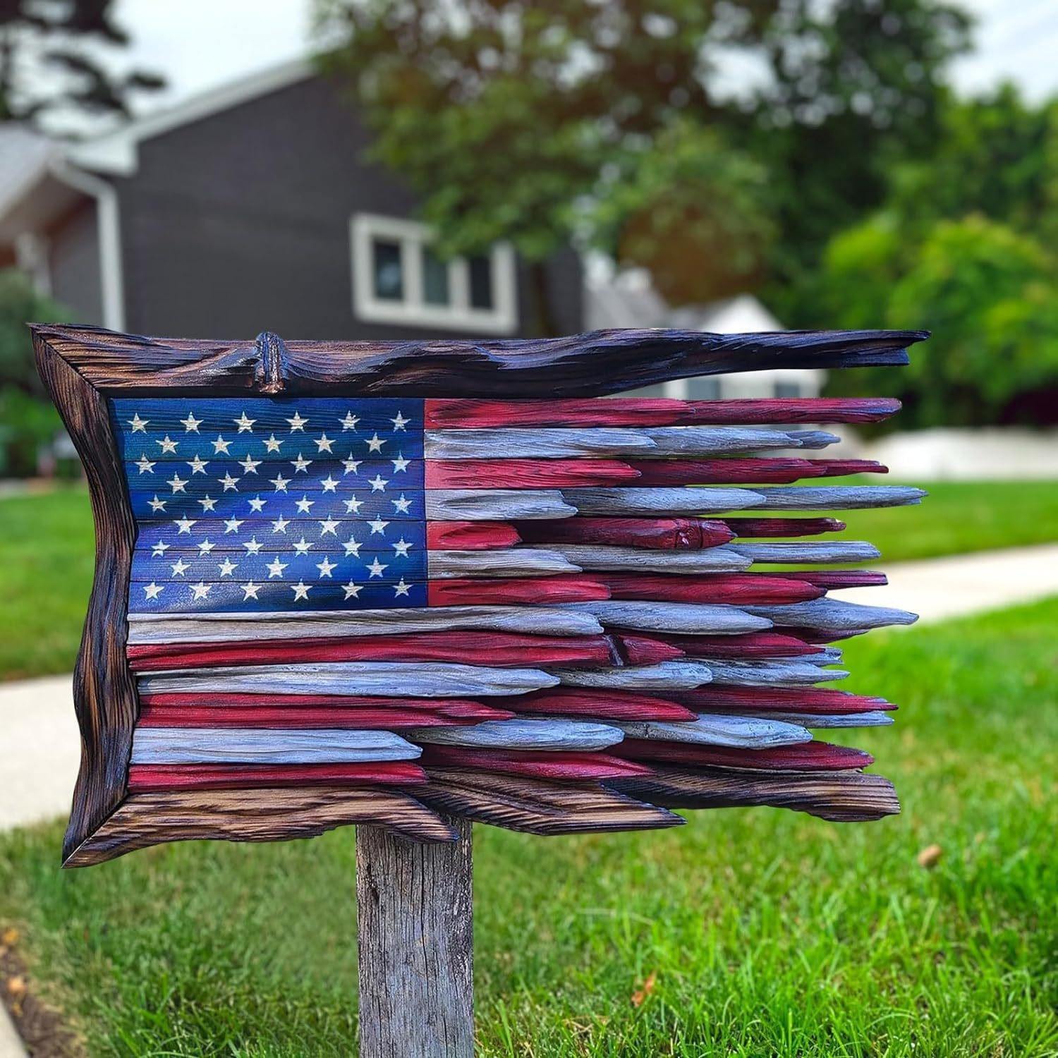 The Rugged American Wood Flag